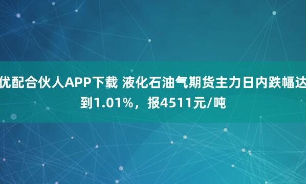 优配合伙人APP下载 液化石油气期货主力日内跌幅达到1.01%，报4511元/吨