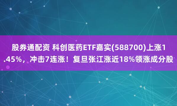 股券通配资 科创医药ETF嘉实(588700)上涨1.45%，冲击7连涨！复旦张江涨近18%领涨成分股